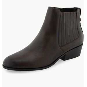 AEROSOLES Brown Leather Ankle Booties